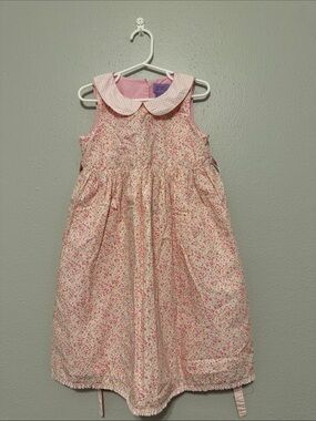 Angel Fish Pink Floral and Gingham Peter Pan Collar Dress